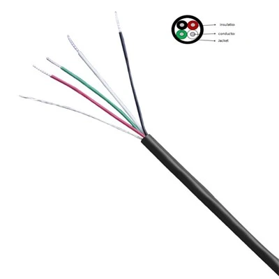 4 gyslų 22 Awg aliuminio folija ekranuotas kelių laidų kabelis